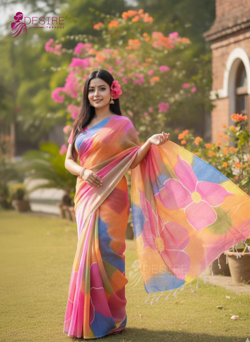 Halk SIlk Shari (Multicolor)