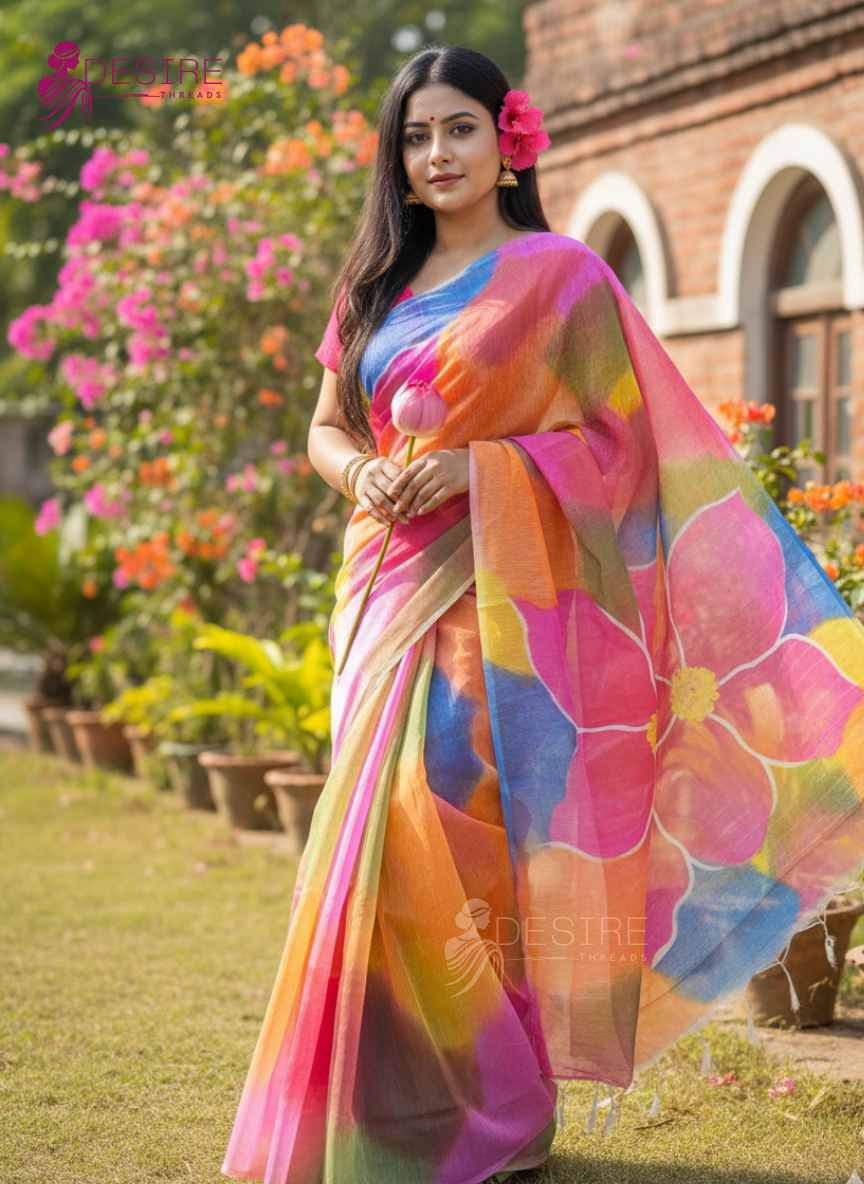 Halk SIlk Shari (Multicolor)