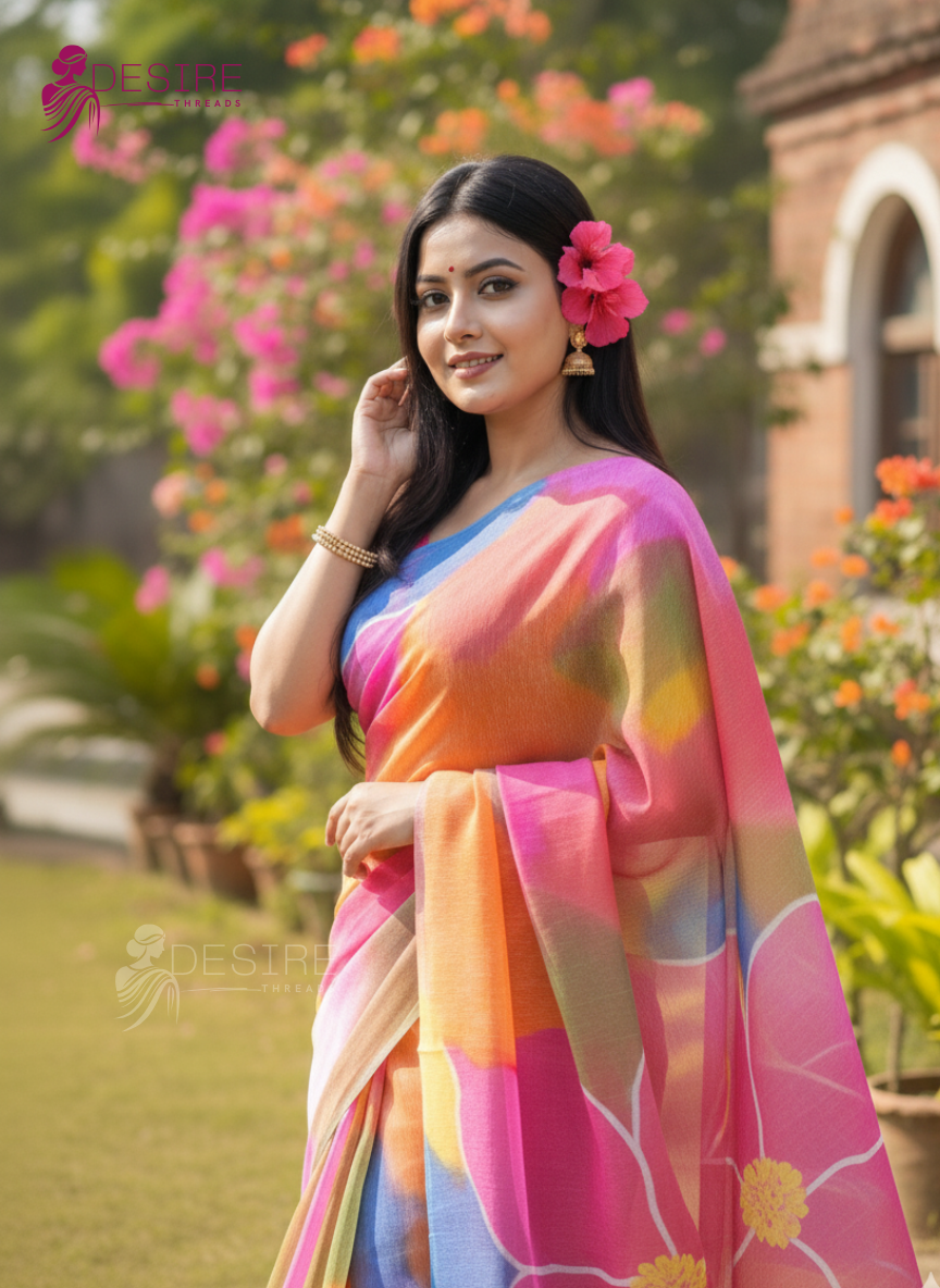 Halk SIlk Shari (Multicolor)