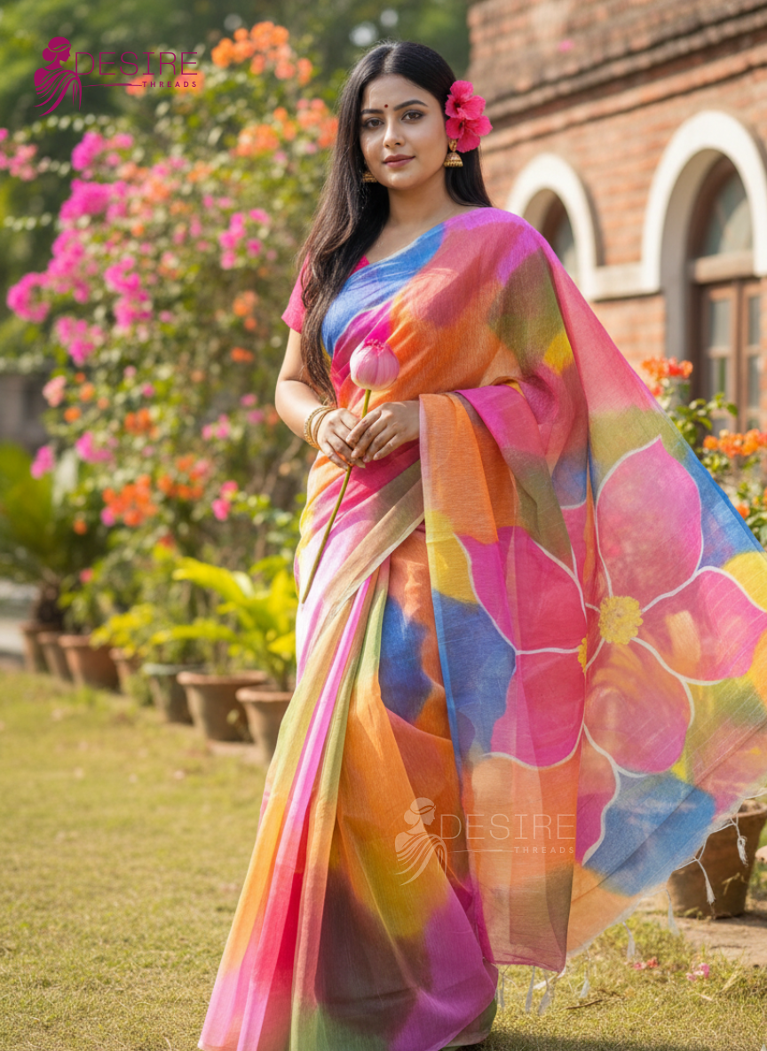 Halk SIlk Shari (Multicolor)