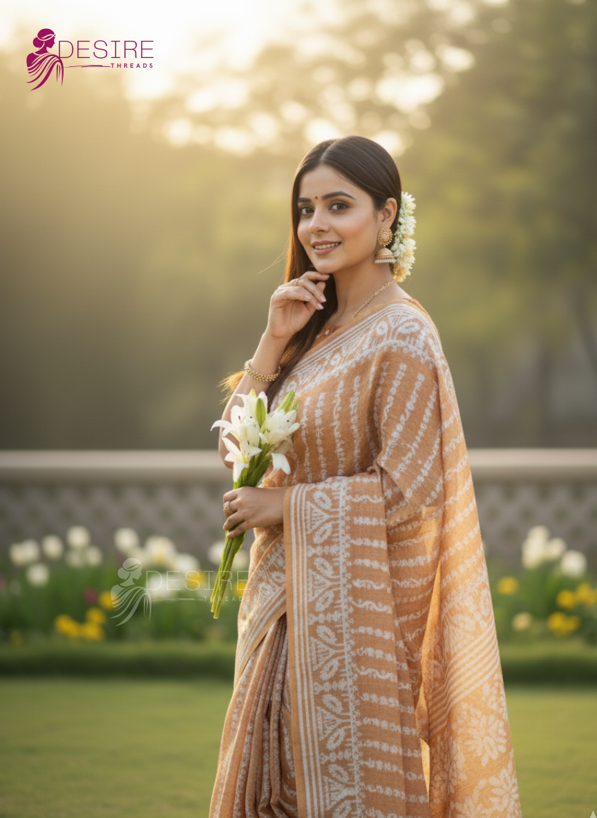 Silk Batik Printed Shari