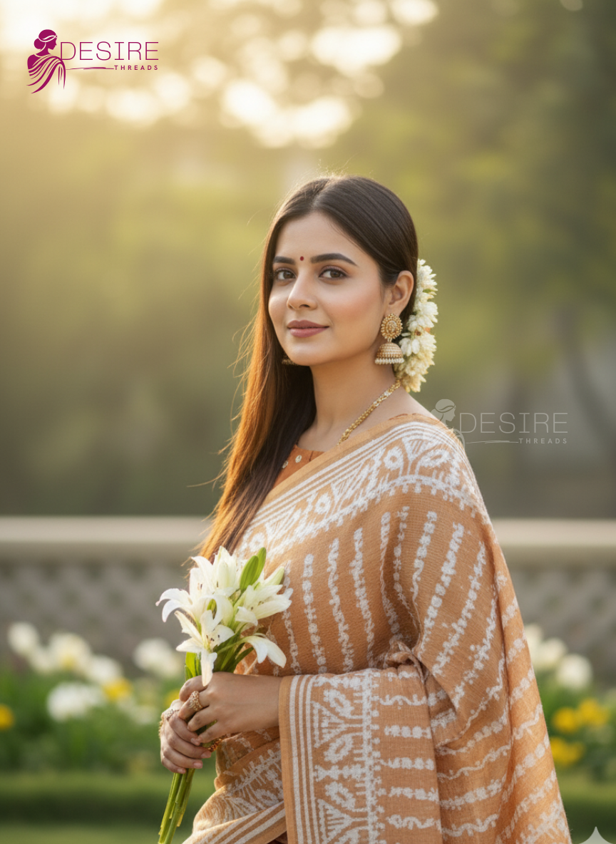 Silk Batik Printed Shari