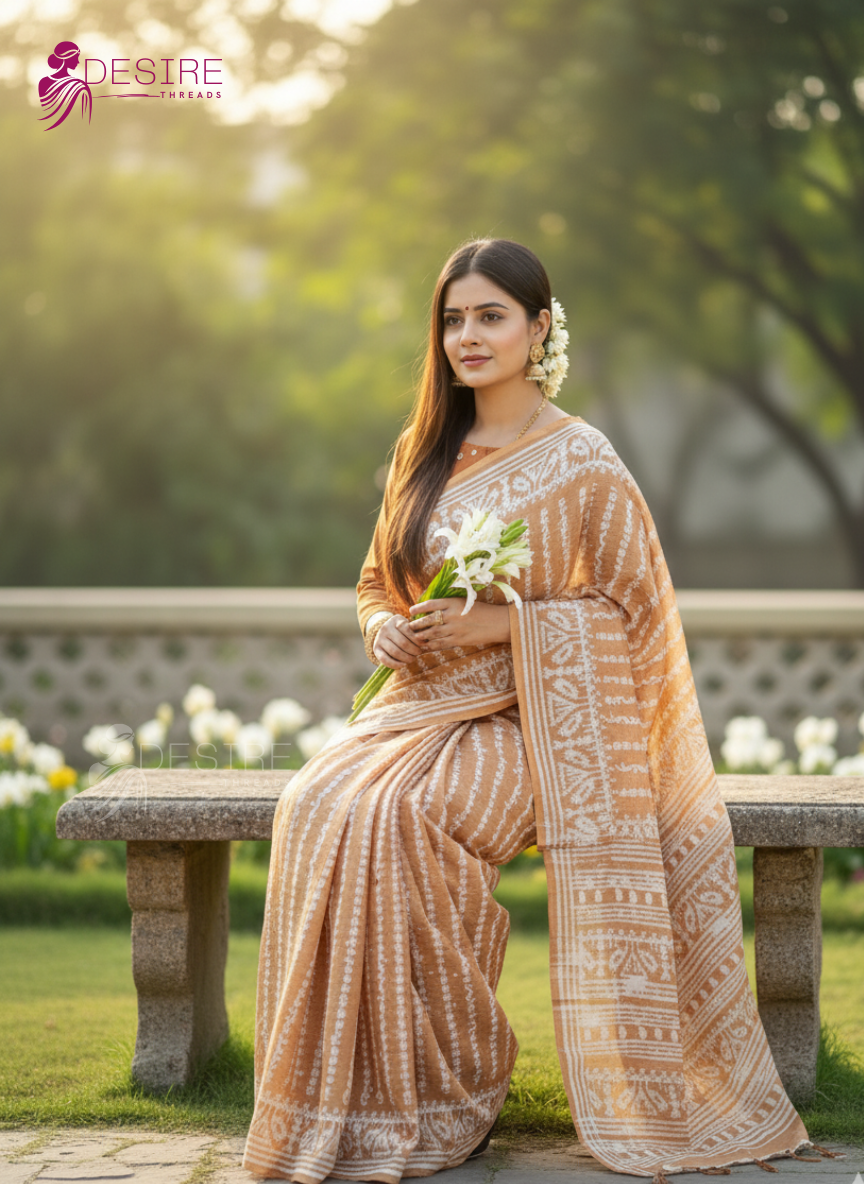 Silk Batik Printed Shari