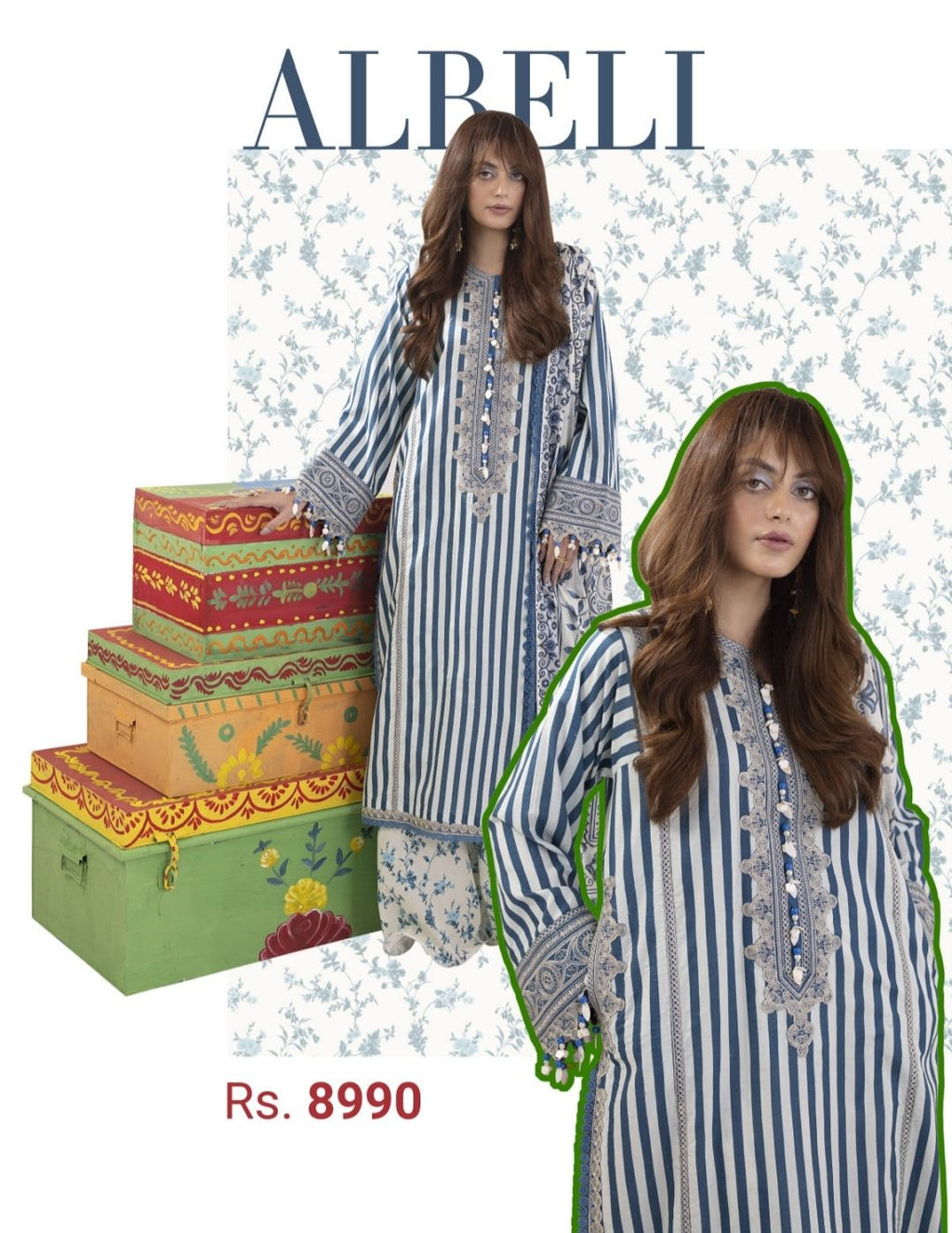 Pakistani Rangeeli unstitch Dress (ALBELI)