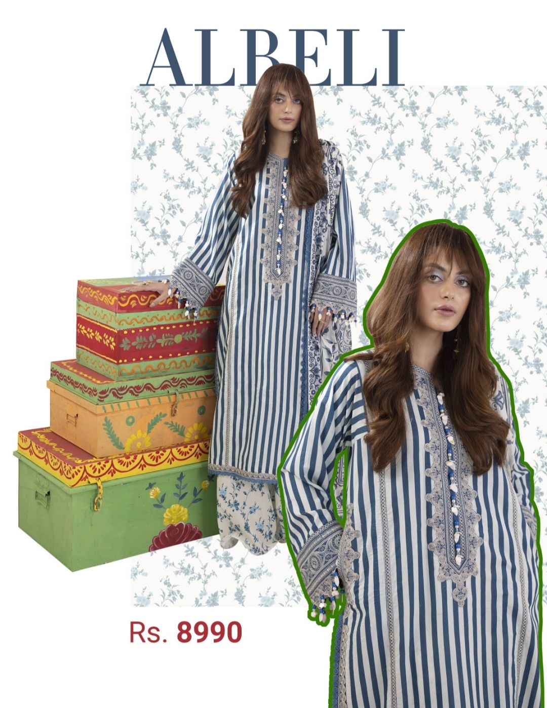 Pakistani Rangeeli unstitch Dress (ALBELI)