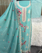 Chiffon Embroidered Collection (Blue)