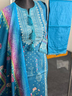 Kota printed stitch 3 piece (Blue)