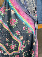 Kota printed stitch 3 piece (Navy)