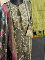 Kota printed stitch 3 piece (Olive)