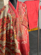 Cotton printed stitch 3 piece (Red)