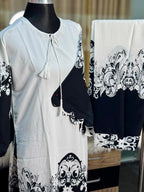 Digital Printed Jorjet Co-ord Set (Flower B&W)