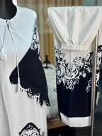 Digital Printed Jorjet Co-ord Set (Flower B&W)