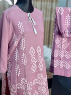 Batik Printed Jorjet Co-ord Set (Peachy Pink)