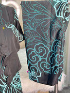 Digital Printed Jorjet Co-ord Set (Minty Black)