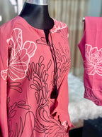 Dubai Cherry Jorjet Co-ord Set (Pink)