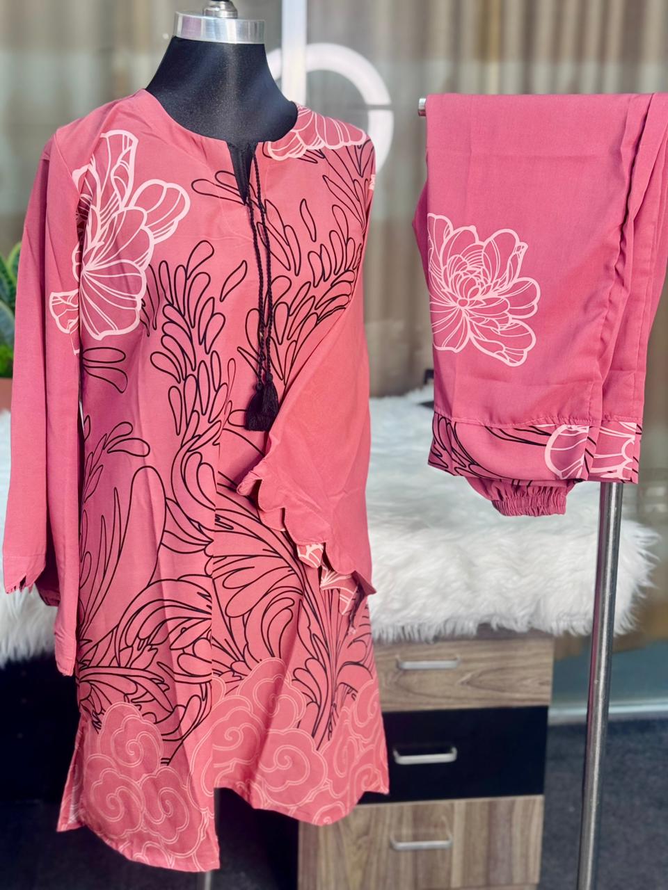 Dubai Cherry Jorjet Co-ord Set (Pink)