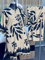 Digital Printed Jorjet Co-ord Set (Flowery B&W)