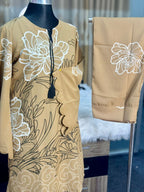 Digital Printed Jorjet Co-ord Set (Flowery Beige)