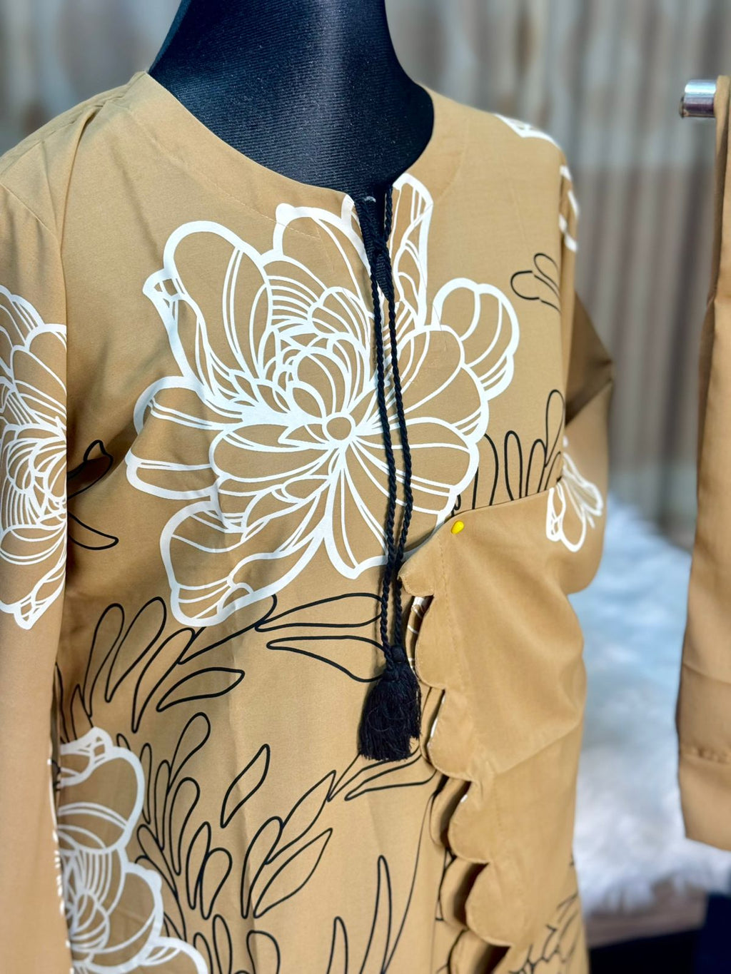 Digital Printed Jorjet Co-ord Set (Flowery Beige)