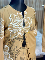 Digital Printed Jorjet Co-ord Set (Flowery Beige)