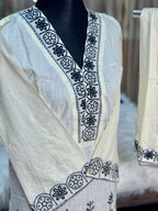 Cotton Embroidery Co-Ord Set (B&W)