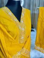 Cotton Embroidery Co-Ord Set (Mustard)