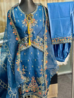 Pakistani Inspired Sadabahar 3 Piece (Midnight Blue