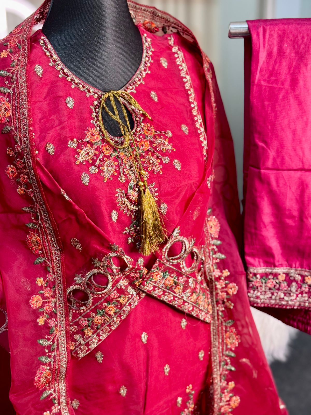 Pakistani Inspired Sadabahar 3 Piece (Red)