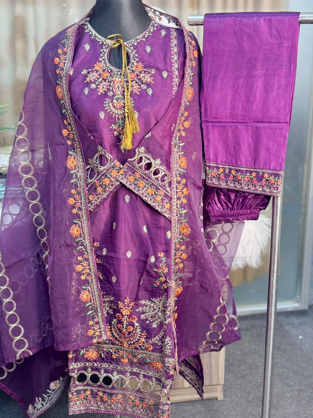 Pakistani Inspired Sadabahar 3 Piece (Purple)