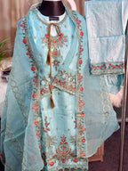 Pakistani Inspired Sadabahar 3 Piece (Baby Blue)