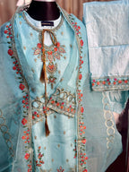 Pakistani Inspired Sadabahar 3 Piece (Baby Blue)