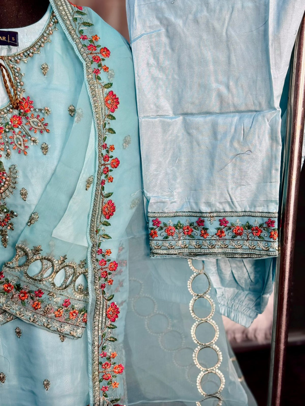Pakistani Inspired Sadabahar 3 Piece (Baby Blue)