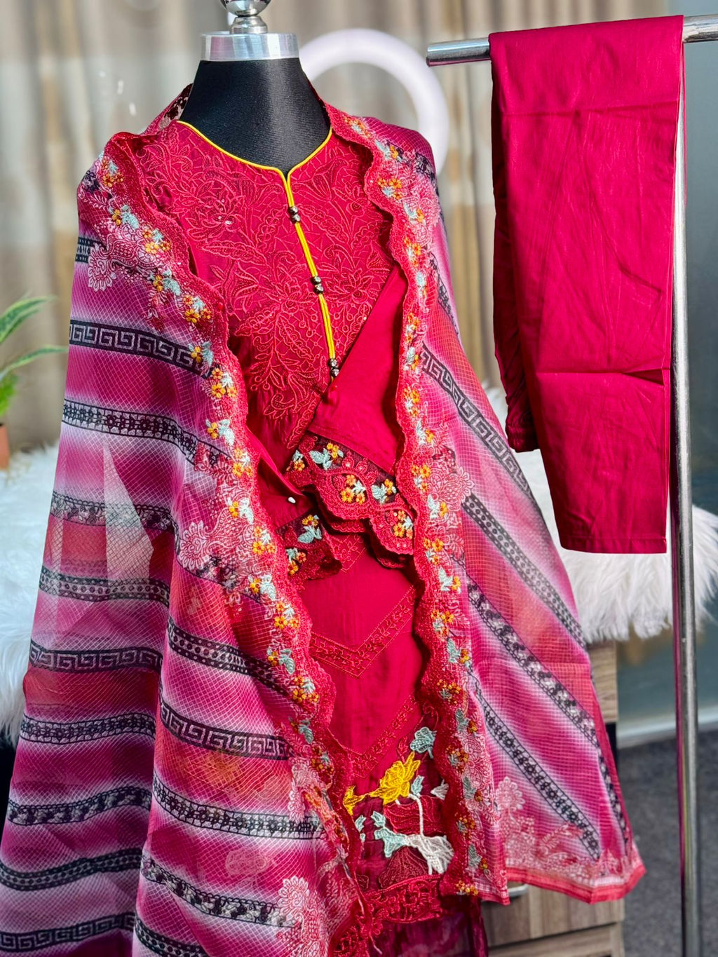 Embroidery Cotton 3 Piece (Red)