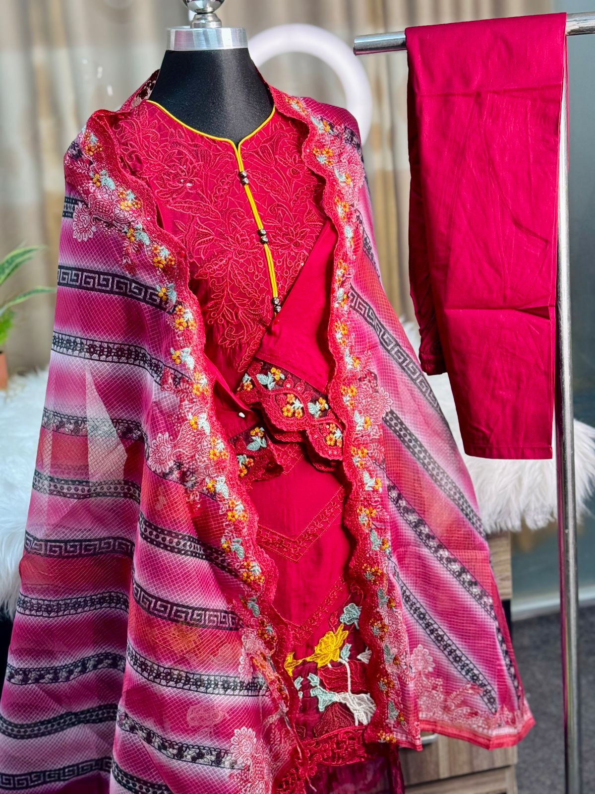 Embroidery Cotton 3 Piece (Red)