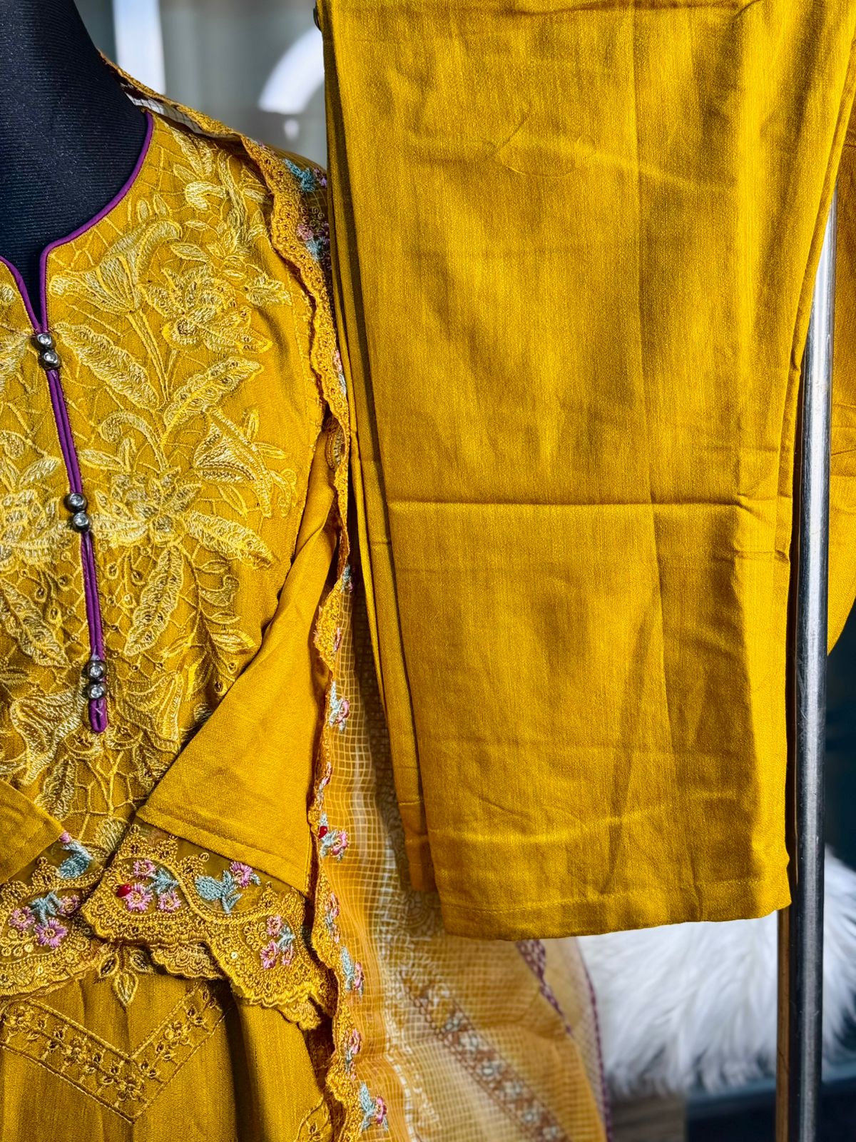 Embroidery Cotton 3 Piece (Mustard)