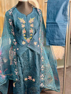 Embroidery Cotton 3 Piece (Blue)