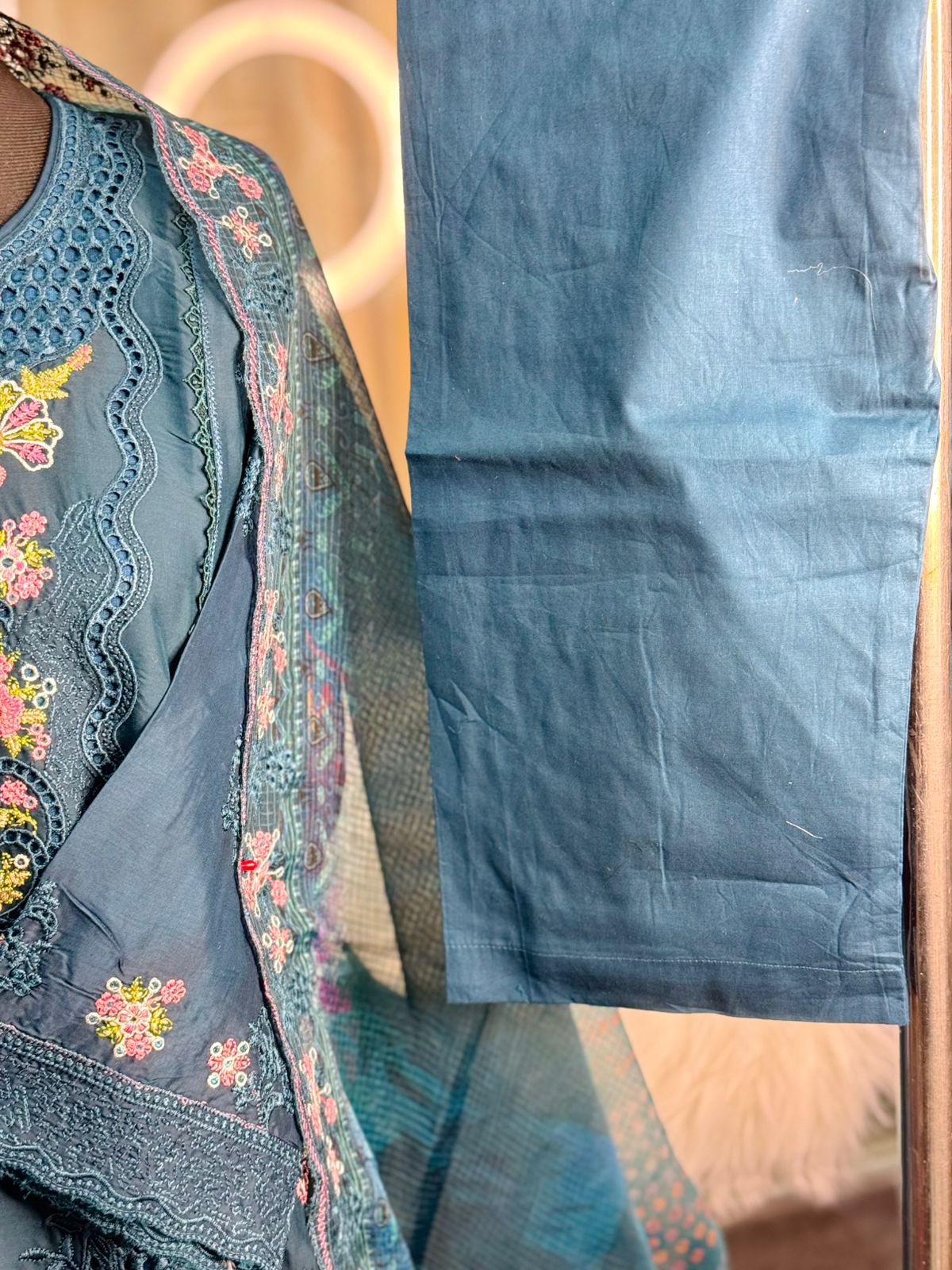 Embroidery Cotton 3 Piece (Blue)