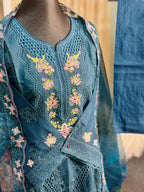Embroidery Cotton 3 Piece (Blue)