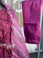 Embroidery Cotton 3 Piece (Burgendy)