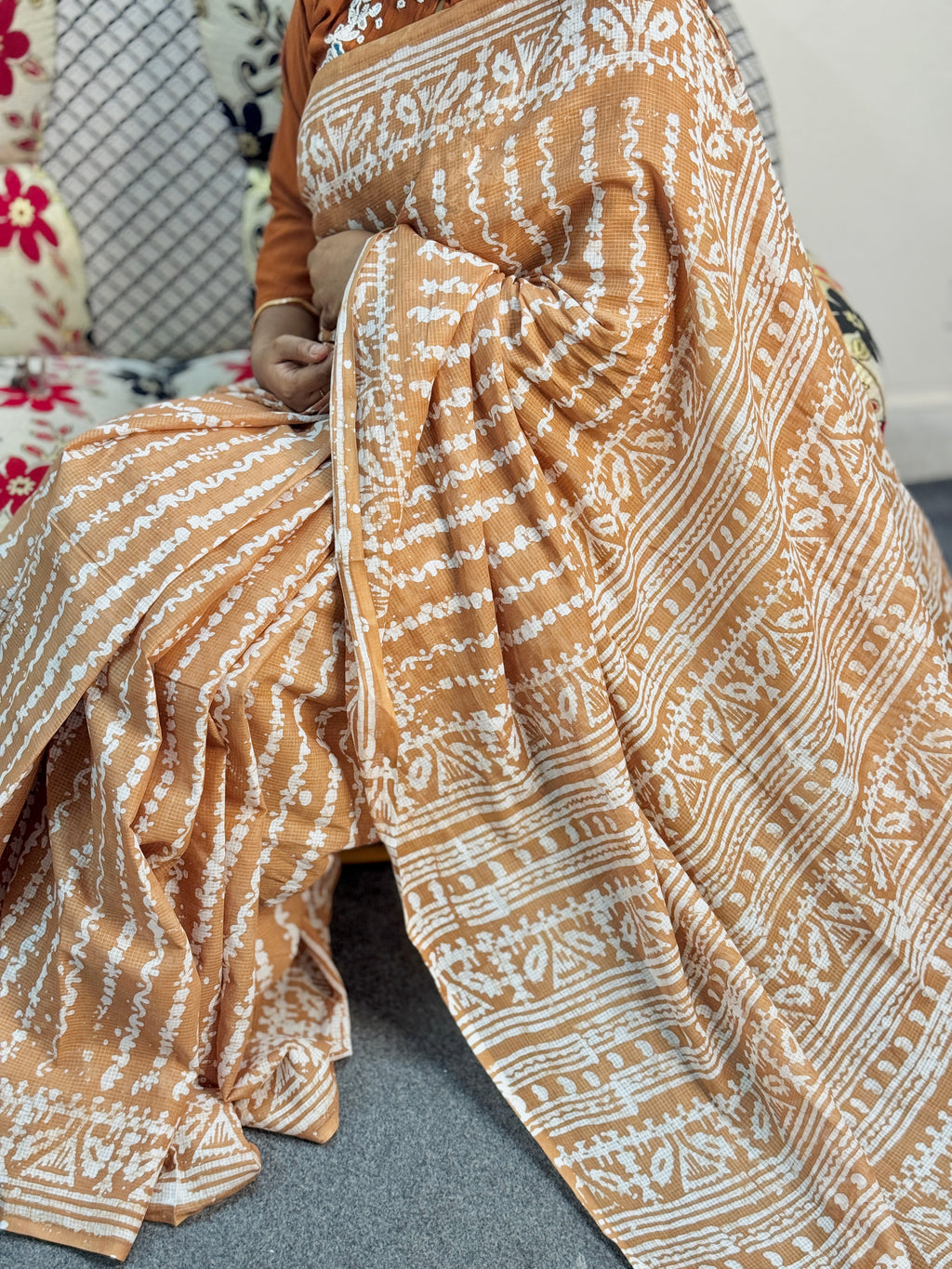 Tie DYE Cotton Batik Saree