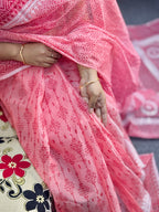 Half Silk Block Print Saree