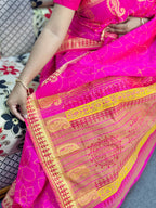 Half Silk Block Print Saree